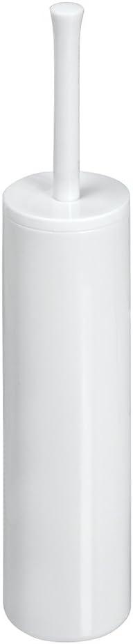 iDesign Una BPA-Free Plastic Toilet Bowl Brush and Holder Set - 3" x 3" x 16.3", White