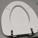 Mayfair Padded Toilet Seat with Chrome Hinges, Soft Vinyl over Wood Core Seat, Made in USA, Elongated, White