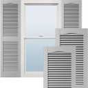 Ekena Millwork Lifetime Vinyl LL1S14X05500PG Standard Cathedral Top Center Mullion, Open Louver Vinyl Shutters, w/Installation Shutter-Lok's & Matching Screws (Per Pair), 14 1/2"W x 55"H, Paintable, 14.5-in. W x 55-in. H