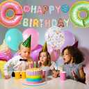 Donut Sweet Balloon Garland Arch Kit, Donut Party Supplies Sets Multi Color Donut Shaped Balloons for Wedding Donut Themed Birthday Party Photo Props