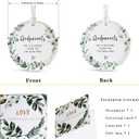 Ornaments Gifts for Godparents 2025,Thank You for Being Mine Gift for Parents in Law,Gifts from Godchild,Round Ceramic Ornament Keepsake,Double-Sided Printing with Ribbon and Gift Box(2.9") (Godpanents-dark Green)