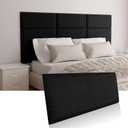 Upholstered Wall Mounted Headboard, Acoustic Panel, Peel & Stick Wall Padding, Black Dorm Towel Fabric, 6-Pack