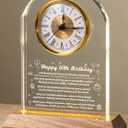 60th Birthday Clock Gifts for Women and Men Gift for 60 Year Old Mom, Dad, Grandma, or Grandpa with Wooden LED Light Base Birthday Present Ideas for Her or Him with Gift Box Battery Not Included