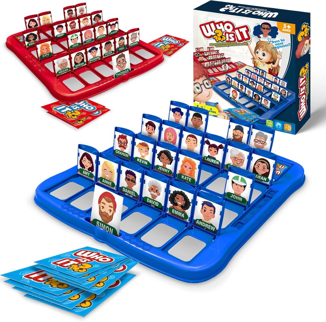 Classic Character Guessing Board Game for Kids Ages 3 and Up  Who is It?  Two-Player Logic Deduction Game to Boost Cognitive Skills, Family Fun  Travel Friendly Educational Toy