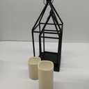 DECORKEY Luxury Lantern Decorative Outdoor&Indoor, Set of 2 (18&14) Black Metal Lanterns Decor, Vintage Hanging Candle Holder for Home Porch Wedding Centerpiece,Halloween Christmas Decorations