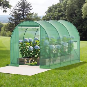Greenhouse10'x7'x7' Portable Greenhouses w/6 Ventilated Screen Windows & Rolling Zipper Door Walk in Greenhouses for Outdoors w/ Heavy Duty Steel Frame Greenhouse Tunnel