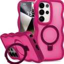 Jylpex Designed for Samsung Galaxy S24 Ultra Case with Stand,Magnetic,Compatible with MagSafe,Easy to Grip,Comfortable Feel,Anti Fall,Anti Scratch,for Men Women,Rose red