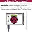 3.5 Inch 480x320 Touch Screen TFT LCD SPI Display Panel for Raspberry Pi 5, Pi4B, 3B+, 3B, 2B