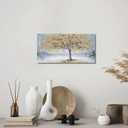 5 x Belmrxne Tree of Life Wall Art Gold Small Wall Decor Landscape Canvas Painting Funny Artwork for Entryway Hallway Bathroom Living Room Bedroom Dining Room 12x24 Inches