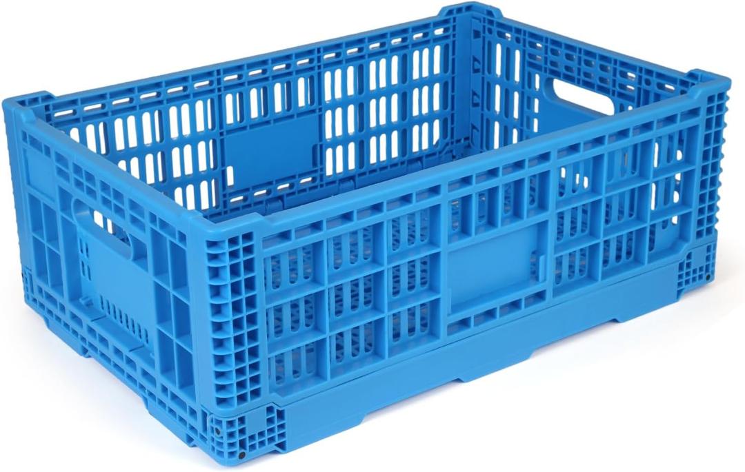 52L Plastic Collapsible Storage Bins with Handles,
