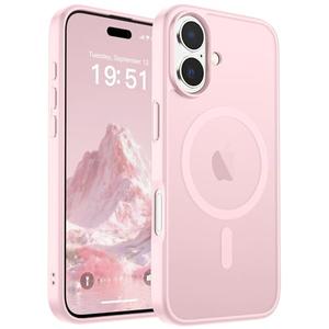 SUPFINE Magnetic for iPhone 17 Case (Compatible with MagSafe)(Military Grade Drop Protection) Translucent Matte Shockproof with Anti-Fingerprint Phone Cover,Light Pink