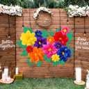 Geyee 80 Pcs Mexican Giant Paper Flowers Leaves Set, 48 Pcs Large Mexico Tissue Paper Flowers and 32 Green Leaves for Mexican Party Wedding Archway Fiesta Birthday Decoration 20" 10''