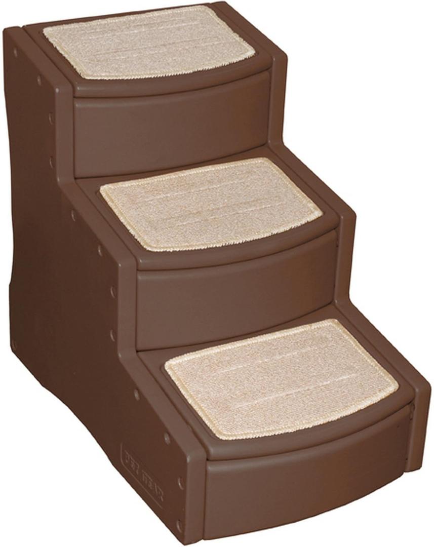 Pet Gear Easy Step III Pet Stairs, 3 Step for Cats/Dogs, Removable Washable Carpet Treads, for Pets Up to 150lbs, No Tools Required
