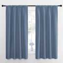 NICETOWN Blackout Curtains for Living Curtains, Triple Weave Home Decoration Thermal Insulated Solid Blackout Curtains & Drapes for Nursery (Stone Blue, Set of 2, 42-inch x 63-inch)