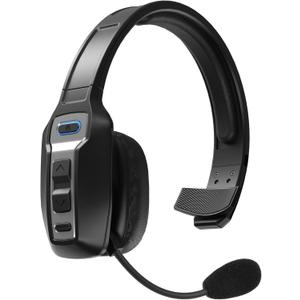 Bluetooth Headset for Truck Drivers, Single Ear Wireless Headphones with Mic Noise Cancelling, Mute Button, Hands-Free, 60H Playtime for Call Center, Office, Cell Phone, Black