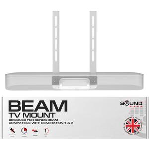 Sound Bass Beam TV Mount, Compatible with Generation 1 & 2 Sonos Beam Soundbar, Mounting Bracket for TV, White, Full Hardware Kit Included
