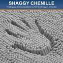 Smiry Luxury Chenille Bathroom Rugs 47x20, Extra Soft and Absorbent Shaggy Bath Mat, Machine Washable, Non-Slip Plush Carpet Runner for Tub, Shower, and Floor, Home Decor Accessories, Light Grey