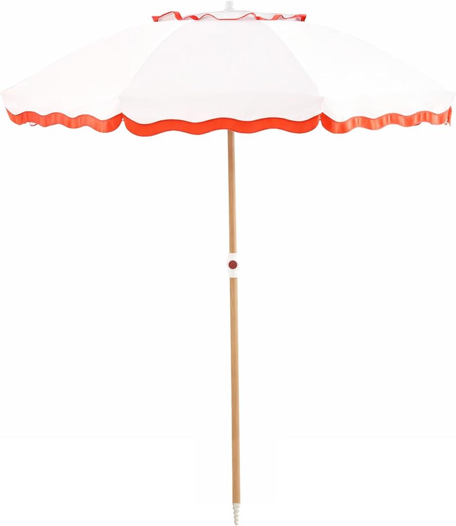6FT Patio Beach Umbrella for Outdoor, UPF 50+ Sun Shade for Patio, Backyard, Garden, Pool and Beach, Tilt Adjustable, Portable, Harbour Ros Pink