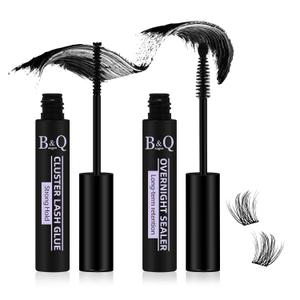 B&Q Lash Bond and Seal Cluster Lash Glue 10ML Lash Clusters Overnighter 10ML Lash Bond Lash Sealer for Cluster Lashes Waterproof Glue Longer Life Coating -2pcs