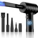 Compressed Air Duster  51,000 RPM, 3 Adjustable Gears, 5 Nozzle Attachments, TypeC USB Rechargeable Air Blower for Electronics, Keyboards, and Dust Cleaning