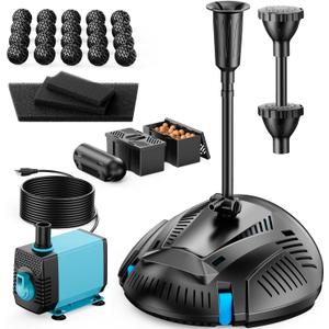 Antfraer Pond Filter with Water Pump Kits, Pond Filter Built-in UV Clarifier with 660GPH Fountain Pump, Filter Box for Outdoor Ponds, Fish Tank Garden Clean & Clear (Corded Electric)