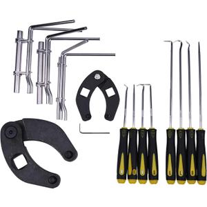 JEENDA Hydraulic Cylinder 3/4" and 1/2" Adjustable Gland Nut Wrench, 8PCS Install Tool Set, 3PCS Piston Rod Seal U-cup Installation Tool Kit Set Universal J05321 Hydraulic Cylinder Tools