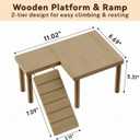 STILLCOVE Transparent Hamster Cage with Platform: 2-Tier Small Animal Cage | Wooden Platform & Ramp, Clear PET Guinea Pig House, Rat Enclosure, Mouse Tank, Pet Habitat for Hedgehog Gerbil Rodent