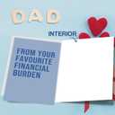 3 x Asmallgf Funny Fathers Day Card, Fathers Day Gift from Daughter Son, Fathers Day Gift for Dad, (From Your Favorite Financial Burden)