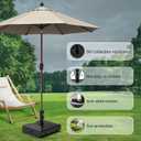 Patio Umbrella Base with Wheels and Handle, 120lbs Heavy Duty Umbrella Stand, Rust-Resistant and Windproof Design, Easy to Move, Stable Umbrella Stand Outdoor Base for Patio, Terrace, and Poolside
