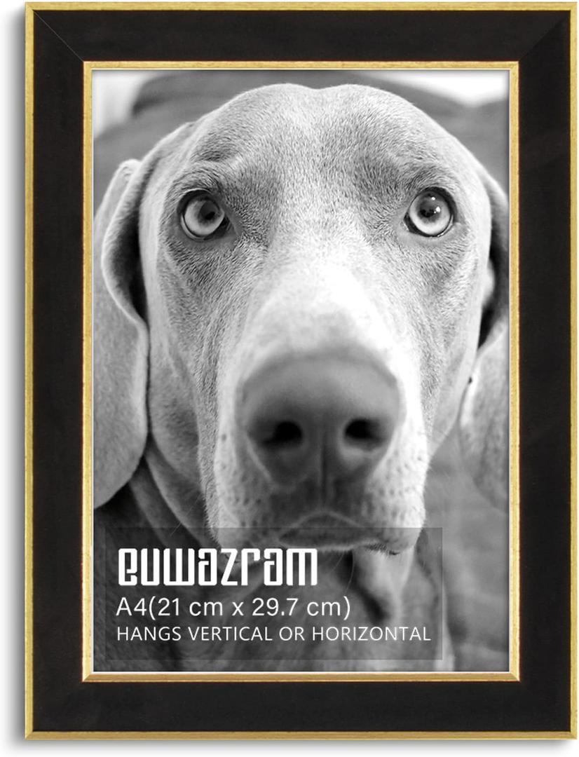 Suede A4 Frame - Single Frame, Elegant Black 8.27x11.69 inch Picture Frame, A4 Poster Frame for Artwork, Puzzles, Photos, Movie Posters, and Wall Display