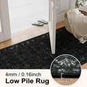 Vintage Black Rug for Living Room 9x12, Ultra-Thin Washable Large Area Rugs for Dining Room Non Slip, Stain Resistant Bedroom Rug for Home High Traffic Area (9'x12', Black)