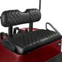 NOKINS Golf Cart ET Front Seat Covers Suitable for EZGO TXT 1994-2013/EZGO RXV OEM Standard Front Seat Cushion, No Stapler Required, Golf Cart Vinyl Replacement Seat Cover Black Stitching