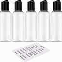 5 Pack 3.4 oz Travel Bottles for Toiletries TSA Approved Leakproof Plastic Empty Travel Size Bottles Containers with Labels