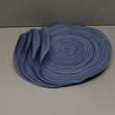 Floroom 15 Inch Round Braided Placemats Set of 6, Washable Heat Resistant Cotton Polyester Circle Place Mats for Kitchen Dining Table - Seascape Blue