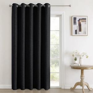 Joydeco Blackout Room Divider Curtains, Extra Wide Sliding Door Drapes Living Room Curtains, Black 1 Panel 70W x 90L Inch Patio Door Drapes for Room Privacy