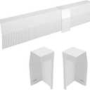 5ft Steel Easy Slip-On Baseboard Heater Cover with End Caps for Bathroom & Hydronic System for Replacing Old Cover, White