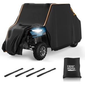 KEMIMOTO 420D Waterproof UTV Cover 4-6 Seater Compatible with Polaris Ranger Crew XP 1000 General RZR XP 4 Talon Pioneer Teryx 4 Uforce U10 Pro XL 2025 with Reflective Strips Easy Use Cover Medium