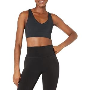 Amazon Essentials Women's Active Sculpt V-Neck Medium Support Sports Bra, Black 4XL 