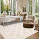 GarveeHome 8x10 Area Rugs Geometric Washable Modern Beige Checkered Rug