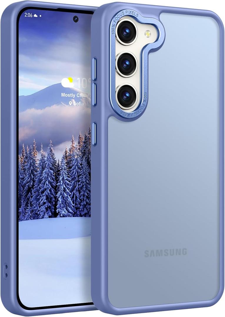 Rayboen for Samsung Galaxy S23 Plus Case, Translucent Frosted Skin Feel Anti-Scratch Hard PC Back Soft Silicone Edge, Slim Fit Shockproof Protective Phone Cover for Samsung S23+ Plus, Matte LightBlue