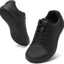 relxfeet Women's Minimalist Barefoot Shoes Zero Drop Walking Shoes Lightweight Fashion Sneakers Wide Toe Box (6 Wide, All Black)