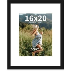 16x20 Picture Frame, Wooden Photo Frames with Tempered Glass, 1 Pack, 16x20 in