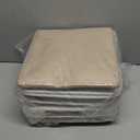 11 x 11 Inch Cube Storage Bins, 6 Pack Large Collapsible Fabric Storage Bin with Ropes, Foldable Storage Cubes for Home, Office,Closet, Clothes, Toys Organizer (White & Beige-11"x11"x11")