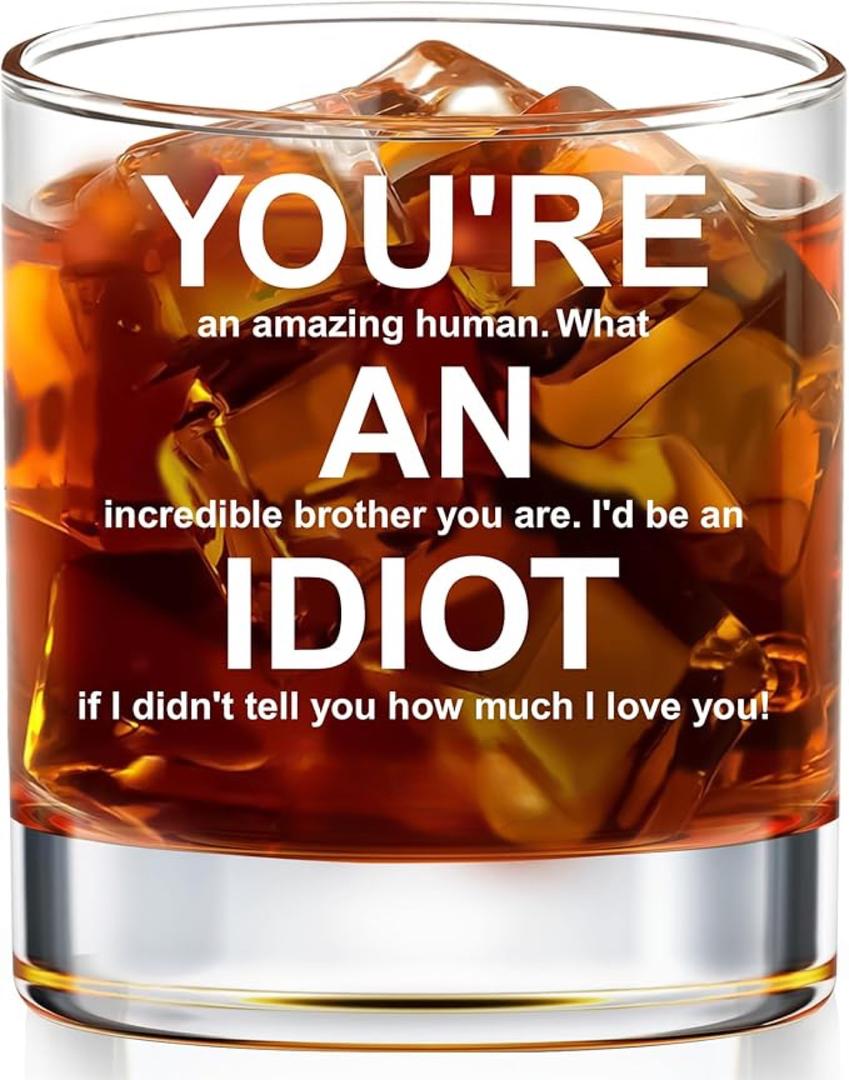 Whiskey Glass Gift For Brothers From Sister, Mom, Dad, Mother, Father - You Are An Amazing Brother Bourbon Glass 11oz - Father's Day Birthday Gifts For Bro, Men
