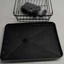 Dish Drying Rack - Stainless Steel Dish Rack with Drainboard for Kitchen Counter and Sink, 15.6" D x 12" W x 5" H, Black