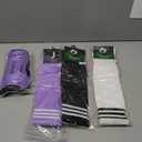 Liliful 4 Pcs Soccer Shin Guards Set for Girl Kids Youth Include 1 Shin Guards & 3 Sport Socks Protective Lightweight Gear Leg Pads Gear for 3-15 Girls Boy Children Teens(Light Purple, M)