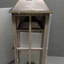 TIMRIS Large Rustic Wooden Decorative Lantern Set of 2, Modern Farmhouse Distressed Whitewash Floor Candle Lanterns, Indoor/Outdoor Hanging Lanterns for Home Decor (No Glass)