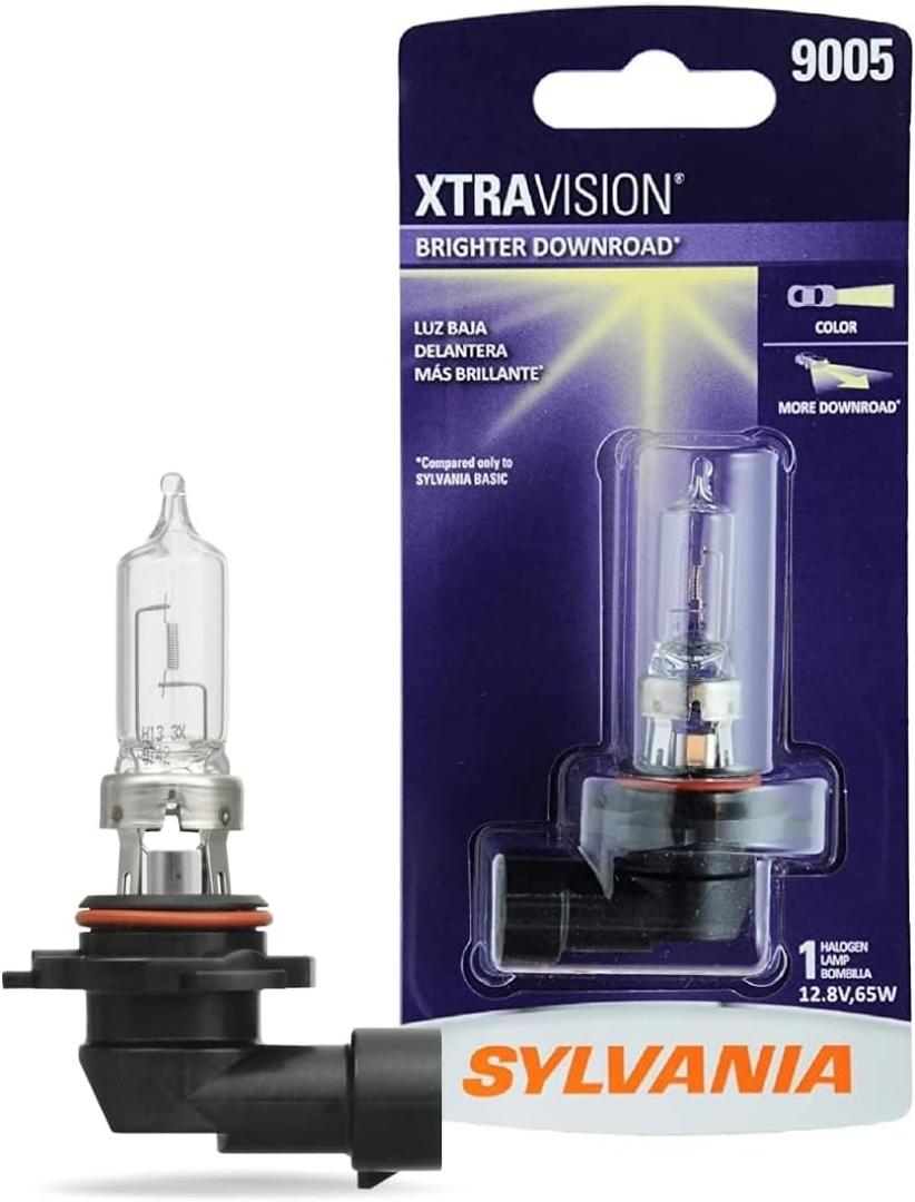 SYLVANIA - 9005 XtraVision - High Performance Halogen Headlight Bulb, High Beam, Low Beam and Fog Replacement Bulb (Contains 1 Bulb)