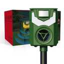 Flame Guard Ultrasonic Animal Repellent, Outdoor Cat Deterrent with Motion Activated, Solar-Powered Squirrel, Deer, Skunk, Raccoon, Rabbit and Dog Repeller Waterproof for Yard Farm Garden