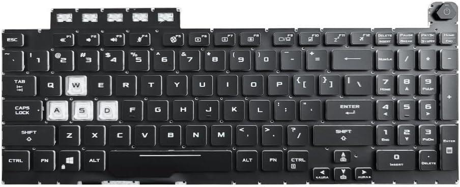 New Replacement Keyboard Compatible with ASUS TUF Gaming 8 F15 FX506 FA506 FA506II FX506H FA506Q FX506L FA506H F17 FX706 FX706L FA706U FX706U FA706 661VUS00 with RGB Colorful Backlit